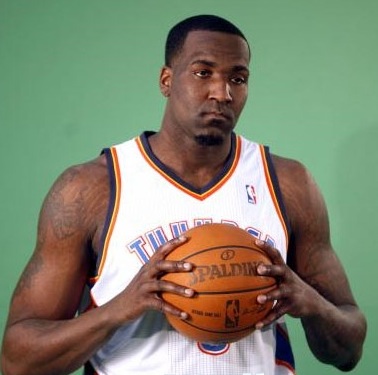 Kendrick Perkins 2014 playoff averages: 4.1 PPG, 5.4 RPG, .7 APG (Perkins: "You really thought I was gonna smile in this photo?")
